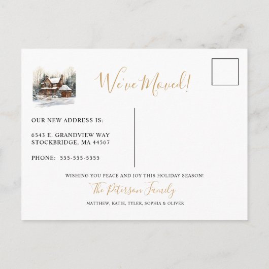Vrolijk Kerstfeest Rustiek Nieuw Huis Verhuizen Aankondigingskaart (Achterkant)