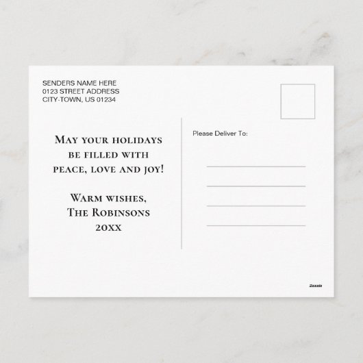 Vrolijk Kerstfeest Rustieke Burlap Print Foto Vaka Feestdagenkaart (Achterkant)