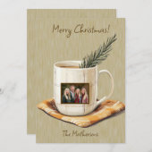 Vrolijk Kerstfeest Rustieke Foto Mok Flat Holiday  Feestdagenkaart (Voorkant / Achterkant)