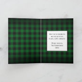 Vrolijk Kerstfeest Rustieke Groene Buffel Plaid Fo Feestdagen Kaart (Binnen)