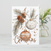 Vrolijk Kerstfeest Rustieke Groet Kaart (Staand voorkant)