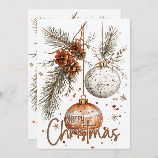 Vrolijk Kerstfeest Rustieke Groet Kaart (Voorkant / Achterkant)