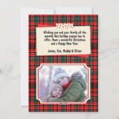 Vrolijk kerstfeest rustieke plaid familiefoto feestdagenkaart (Achterkant)