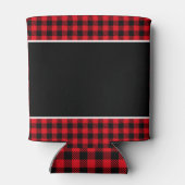 Vrolijk Kerstfeest rustieke rode buffel geruite Blikjeskoeler (Achterkant)