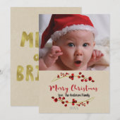 Vrolijk Kerstfeest Rustieke Vakantie Foto Afbeeldi Feestdagenkaart (Voorkant / Achterkant)