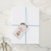 Vrolijk kerstfeest rustieke waterverf gouden lanta cadeaulabel (Met Touw)