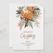 Vrolijk kerstfeest rustieke winter botanische groe feestdagenkaart (Voorkant)