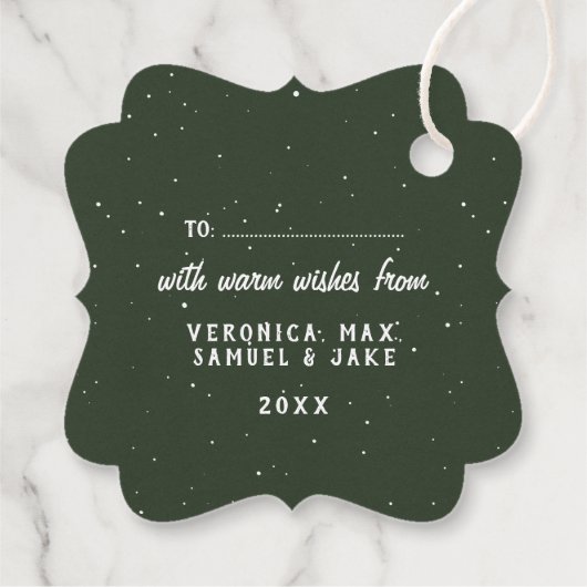 vrolijk kerstfeest | Rustieke winter groen Berry Bedankjes Labels (Achterkant)