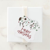 vrolijk kerstfeest | Rustieke winter groen Berry Bedankjes Labels (In situ)