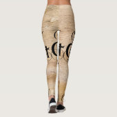 Vrolijk kerstfeest Rustisch hout Leggings (Achterkant)