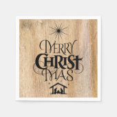 Vrolijk kerstfeest Rustisch hout Servet (Voorkant)