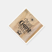 Vrolijk kerstfeest Rustisch hout Servet (Hoek)