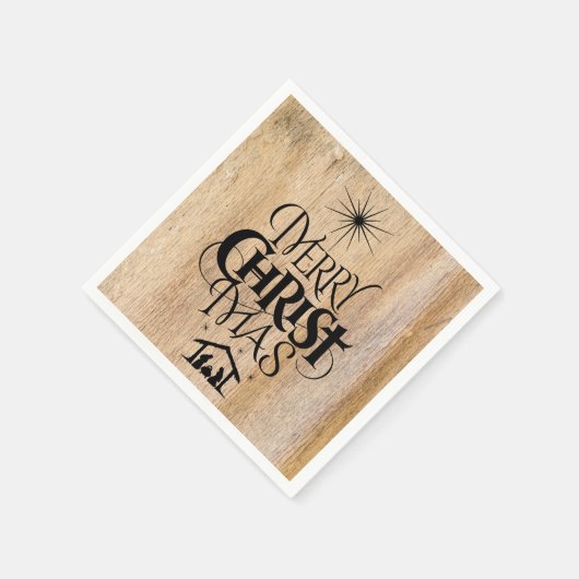 Vrolijk kerstfeest Rustisch hout Servet (Hoek)