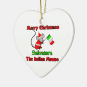 Vrolijk kerstfeest Salvatore in de Italiaanse muis Keramisch Ornament (Links)