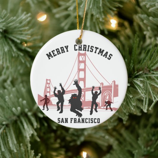 Vrolijk Kerstfeest San Francisco Souvenir Kerstmis Keramisch Ornament (Boom)