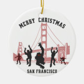 Vrolijk Kerstfeest San Francisco Souvenir Kerstmis Keramisch Ornament (Voorkant)
