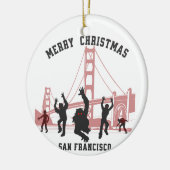 Vrolijk Kerstfeest San Francisco Souvenir Kerstmis Keramisch Ornament (Links)