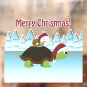 Vrolijk kerstfeest! San Turtle en Santa Snagel  Raamsticker (Vel 2)