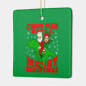 vrolijk kerstfeest santa biden kamala harris dinos keramisch ornament (Links)