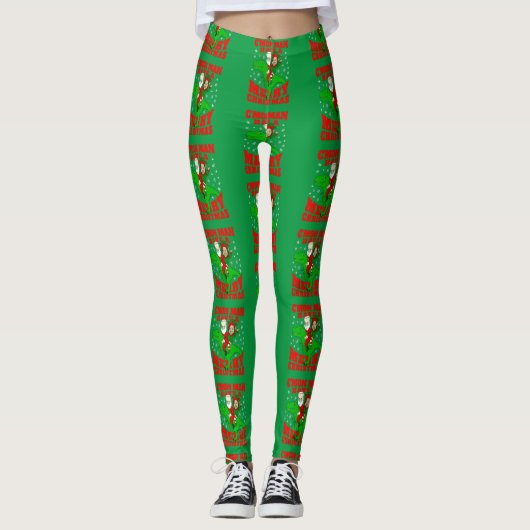 vrolijk kerstfeest santa biden kamala harris dinos leggings (Voorkant)