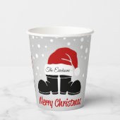 Vrolijk Kerstfeest Santa Boots/Pet Papieren beker (Achterkant)