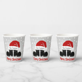 Vrolijk Kerstfeest Santa Boots/Pet Papieren beker
