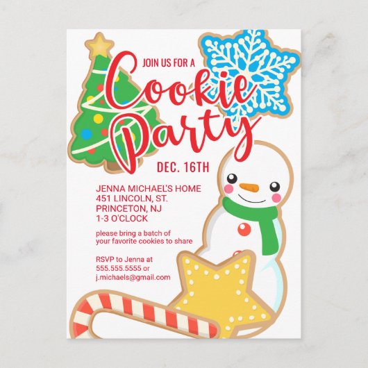 Vrolijk kerstfeest | Santa Claus Cookie Exchange Feestdagenkaart (Voorkant)
