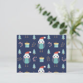 Vrolijk kerstfeest | Santa Claus Owl Briefkaart (Staand voorkant)
