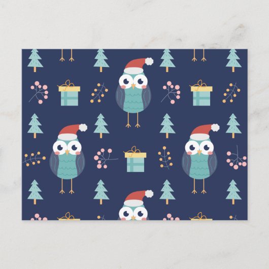 Vrolijk kerstfeest | Santa Claus Owl Briefkaart (Voorkant)