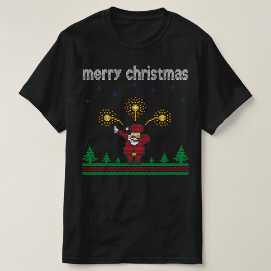 vrolijk kerstfeest santa claus Ugly KerstSweater T-shirt (Design voorkant)