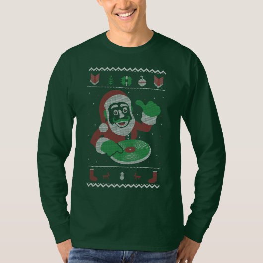 Vrolijk kerstfeest Santa DJ Party T-shirt (Voorkant)