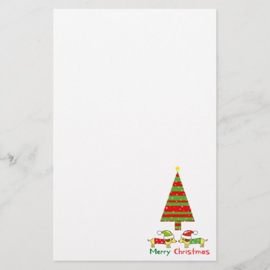 Vrolijk Kerstfeest (Santa Dogs) Briefpapier (Voorkant)