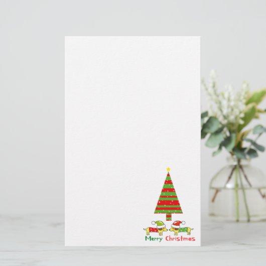 Vrolijk Kerstfeest (Santa Dogs) Briefpapier (Staand voorkant)