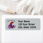 Vrolijk kerstfeest! Santa Elephant Etiket (Insitu)