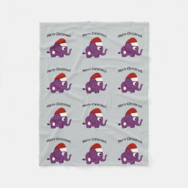 Vrolijk kerstfeest! Santa Elephant Fleece Deken