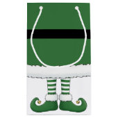 Vrolijk Kerstfeest Santa Elf Holiday Green Klein Cadeauzakje (Achterkant)
