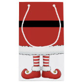 Vrolijk Kerstfeest Santa Elf Vakantie Rood Klein Cadeauzakje (Achterkant)