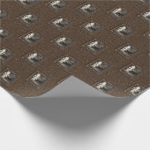 Vrolijk Kerstfeest - Santa en Moose - Bruin Cadeaupapier (Hoek)