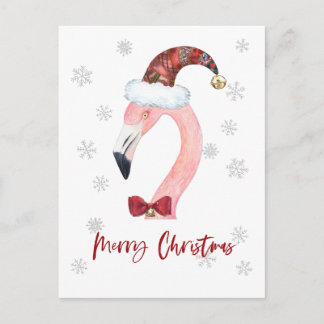 Vrolijk Kerstfeest Santa Flamingo Briefkaart