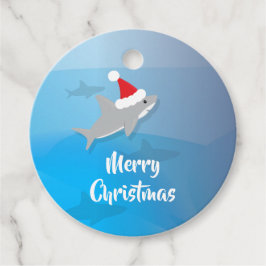 Vrolijk Kerstfeest Santa Hat Schattigee haai vakan Bedankjes Labels