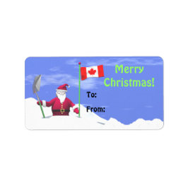 Vrolijk Kerstfeest Santa in Canada Cadeau Label