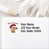 Vrolijk kerstfeest! Santa Monkey Etiket (Insitu)