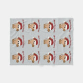Vrolijk kerstfeest! Santa Monkey Fleece Deken (Voorkant (Horizontaal))