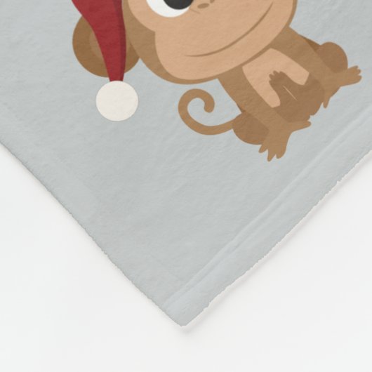 Vrolijk kerstfeest! Santa Monkey Fleece Deken (Hoek)