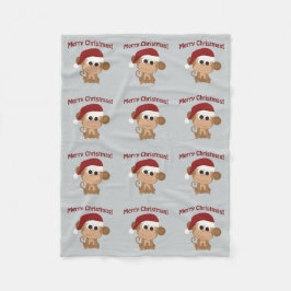 Vrolijk kerstfeest! Santa Monkey Fleece Deken