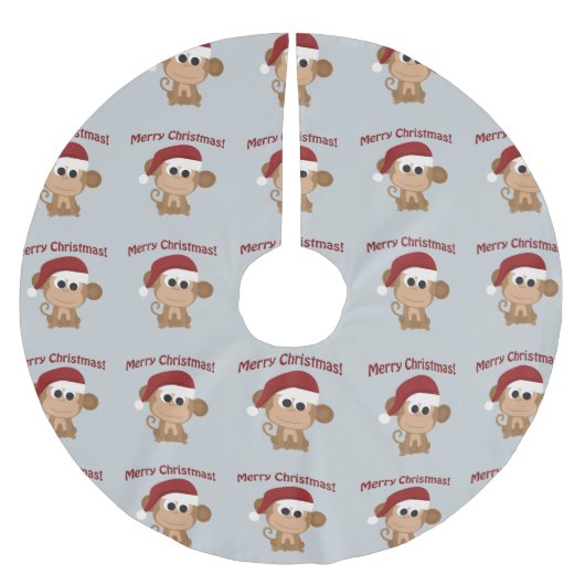 Vrolijk kerstfeest! Santa Monkey Kerstboom Rok (Voorkant)