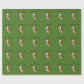 Vrolijk kerstfeest! Santa Quail Cadeaupapier (Vlak)