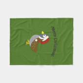 Vrolijk kerstfeest! Santa Quail Fleece Deken (Voorkant (Horizontaal))