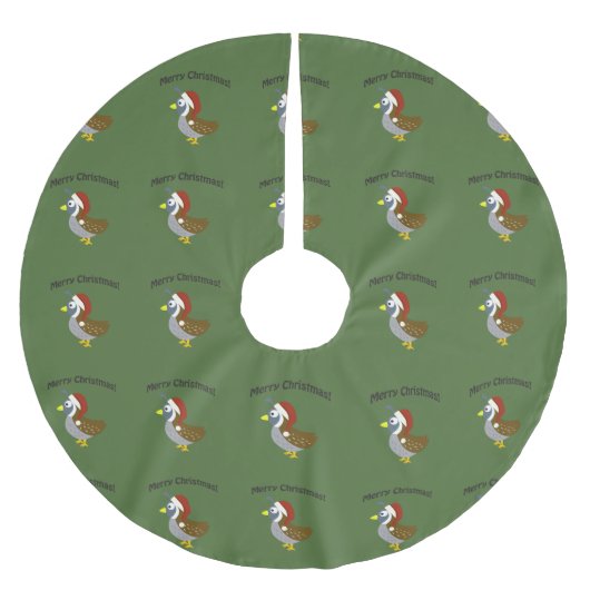 Vrolijk kerstfeest! Santa Quail Kerstboom Rok (Voorkant)
