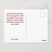 Vrolijk Kerstfeest  Santa & Reindeer Briefkaart (Achterkant)